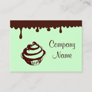 Custom Mint Chocolate Cupcake Business Cards