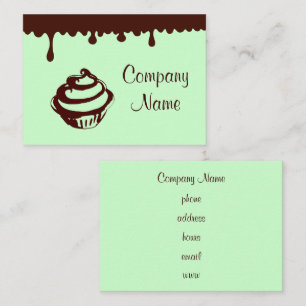 Custom Mint Chocolate Cupcake Business Cards