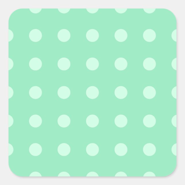 Custom Mint Green Elegant Colour Template Blank Square Sticker (Front)