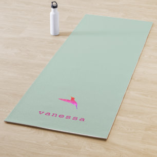 Custom Mint Green Hummingbird Yoga Mat
