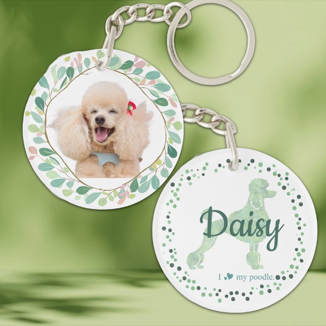 Custom mint poodle keychain Photo Personalized (Creator Uploaded)