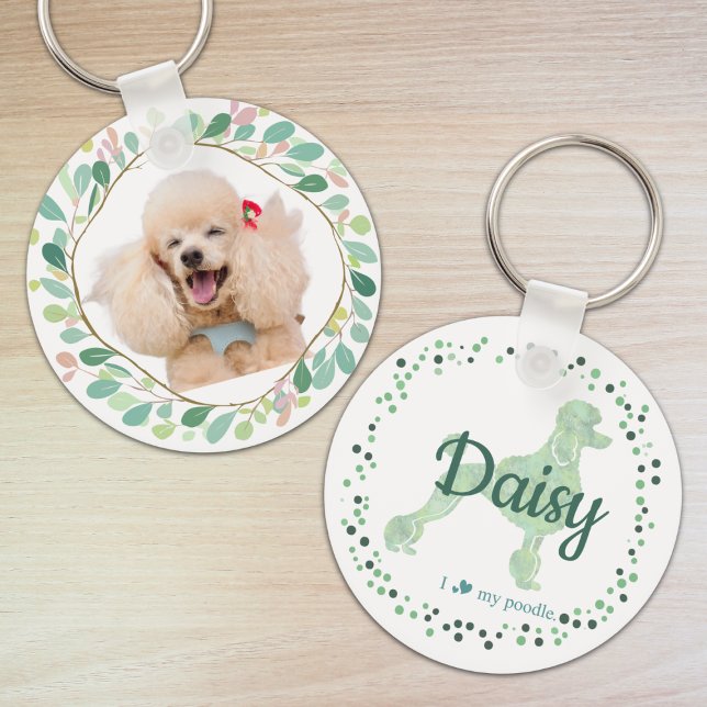Custom mint poodle keychain Photo Personalized (Creator Uploaded)