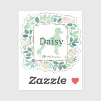 Custom mint poodle sticker - Personalized Gift