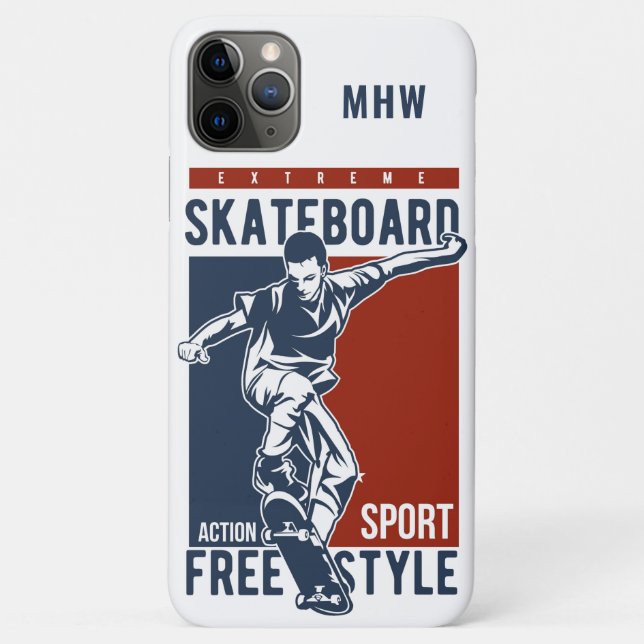 Custom mnogram Skateboarding phone cases (Back)
