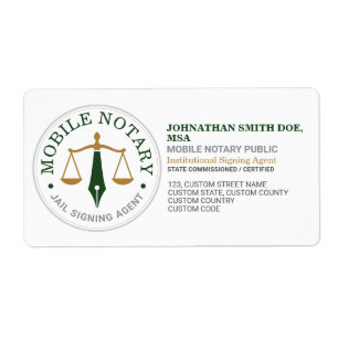 Custom Mobile Notary Legal Signing green Gold Mail