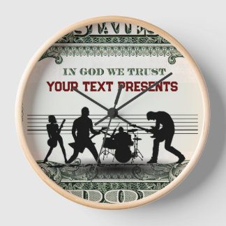 Custom Moden Band Money Wall Art Clock