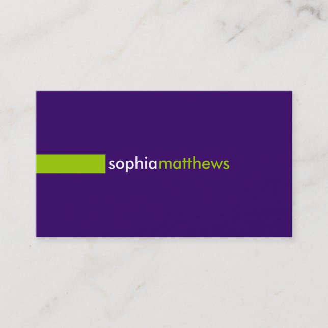 Custom Modern 519 Dark Purple Business Card (Front)
