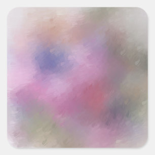 Custom Modern Abstract Art Blue Green Pink Red Square Sticker