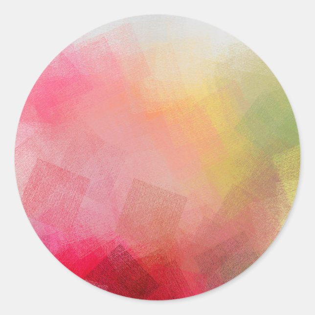 Custom Modern Abstract Art Colourful Blank Templat Classic Round Sticker (Front)