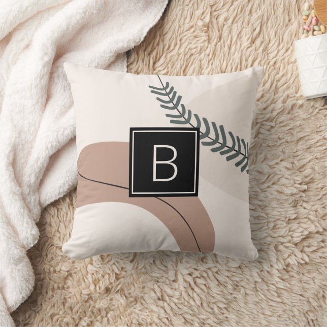 Custom Modern Abstract Art Earth Tones Throw Pillow (Blanket)