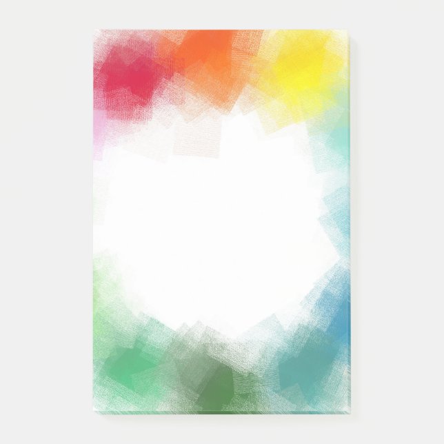 Custom Modern Abstract Art Rainbow Colours Templat Post-it Notes (Front)