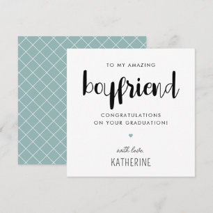 Custom Modern and Cute Boyfriend Graduation Card