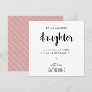 Custom Modern and Cute Daughter Graduation Card