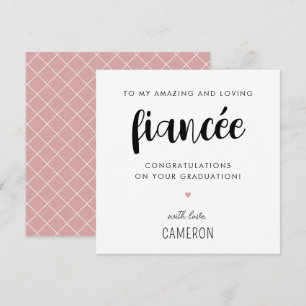 Custom Modern and Cute Fiancée Graduation Card