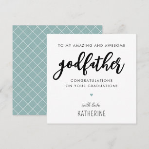 Custom Modern and Cute Godfather Graduation Card
