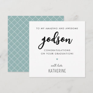 Custom Modern and Cute Godson Graduation Card