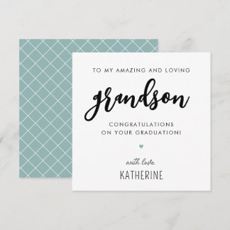 Custom Modern and Cute Grandson Graduation Card