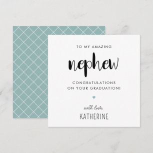 Custom Modern and Cute Nephew Graduation Card