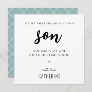 Custom Modern and Cute Son Graduation Card
