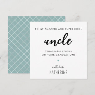 Custom Modern and Cute Uncle Graduation Card
