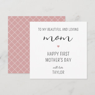 Custom Modern and Elegant First Mother's Day Card