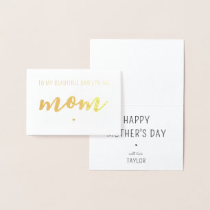 Custom Modern and Elegant Mother's Day Foil Card