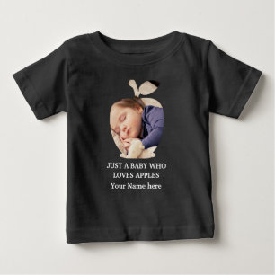 Custom modern apple fruit photo template baby T-Shirt