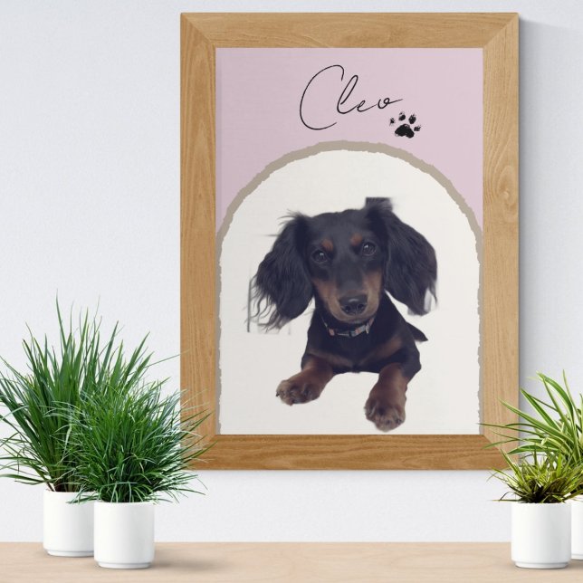 Custom Modern Arch Pet Portrait Art Print (Celebrate your pet with this custom pet portrait! )