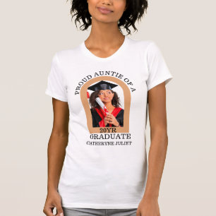 Custom Modern Arch Photo proud auntie graduation T-Shirt