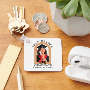 Custom Modern Arch Photo proud dad graduation Keychain