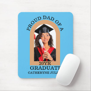 Custom Modern Arch Photo proud dad graduation Mouse Pad