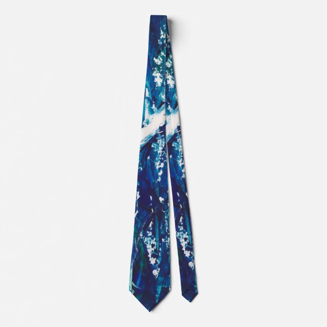 Custom Modern Art Blue Neck Tie (Front)