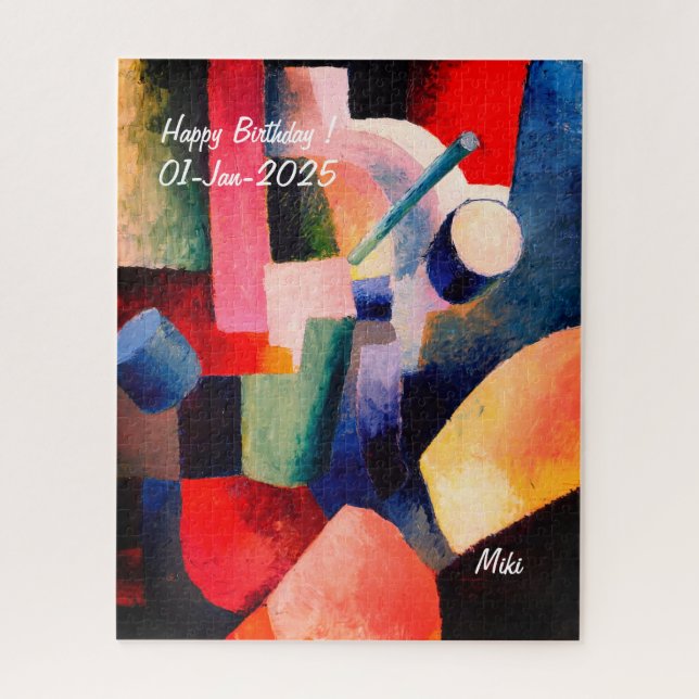 Custom Modern Artistic Colourful Abstract  Jigsaw Puzzle (Vertical)