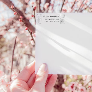 Custom Modern B&W Geometric Pattern Return Address