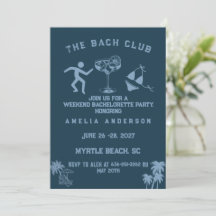 Custom Modern Bachelorette Beach Cocktail Party