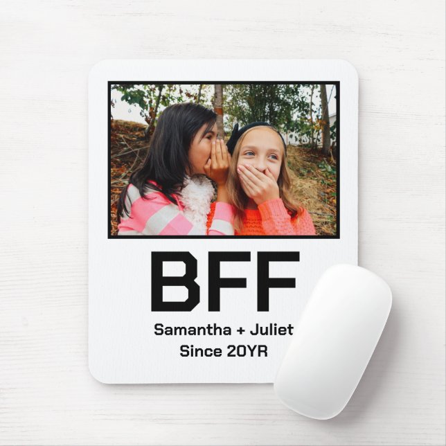 Custom modern best friend forever bff photo mouse pad (With Mouse)