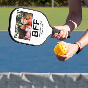 Custom modern best friend forever bff photo pickleball paddle