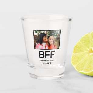 Custom modern best friend forever bff photo shot glass