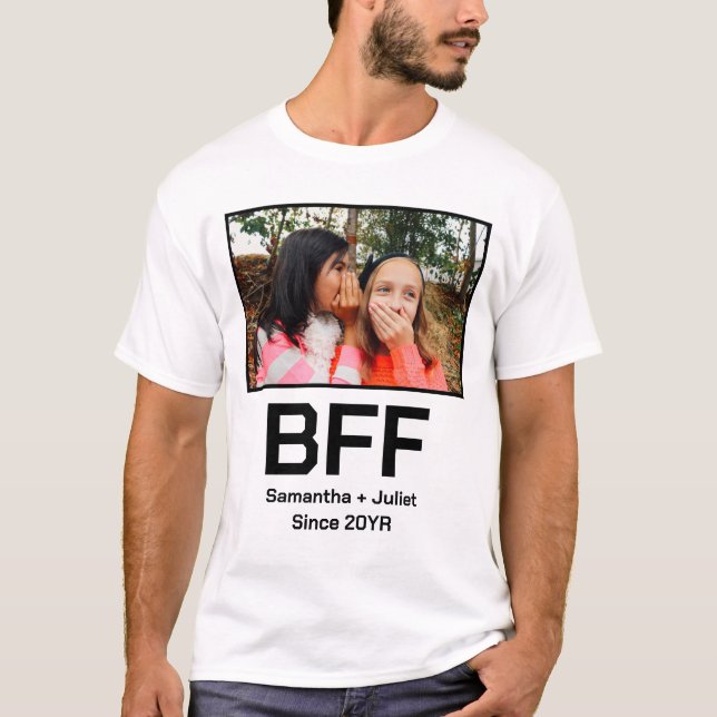 Custom modern best friend forever bff photo T-Shirt (Front)