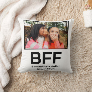 Custom modern best friend forever bff photo throw pillow