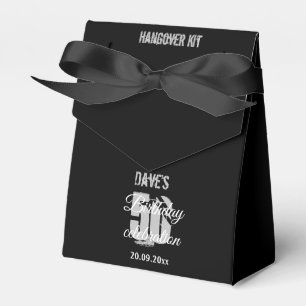 Custom Modern Black 50th Any Age Birthday Party  Favor Box