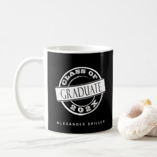 Custom Modern Black Graduate  Coffee Mug