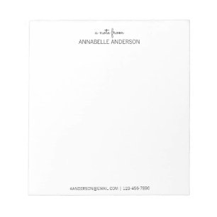 Custom Modern Black Script A Note From Name