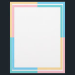 Custom Modern Blue Green Pink Yellow Blank Letterhead<br><div class="desc">Custom Modern Blue Green Pink Yellow Blank Template Elegant Stationery Paper.</div>