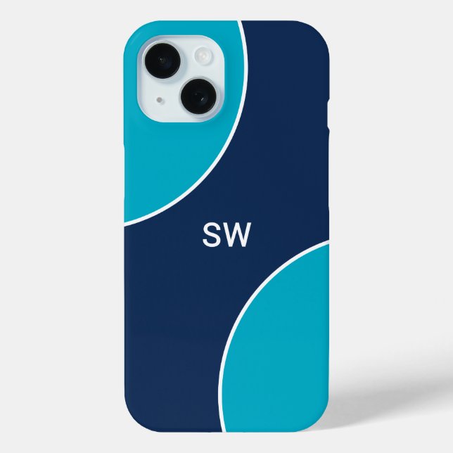 Custom Modern Blue Minimalist Case-Mate iPhone Case (Back)