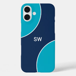 Custom Modern Blue Minimalist iPhone 16 Plus Case