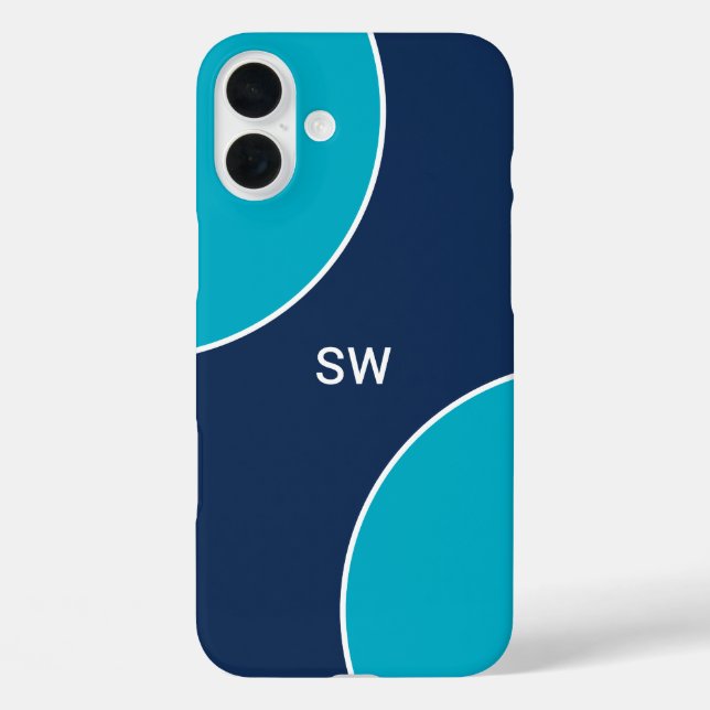 Custom Modern Blue Minimalist Case-Mate iPhone Case (Back)