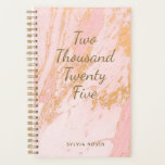 Custom Modern Blush Gold Marble Girly Name 2025 Planner<br><div class="desc">Stay chic and organized with this custom modern 2025 planner, featuring a stunning blush and gold marble design. The soft blush tones paired with luxe gold accents create a stylish, feminine look that's perfect for keeping your schedule on point. Personalize it with your name for an extra special touch, making...</div>