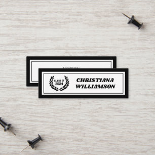 Custom Modern Bold Graduation Name Card Inserts