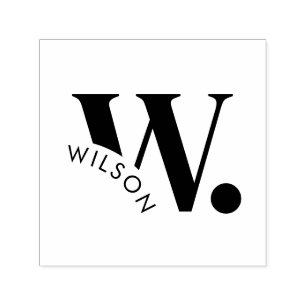 Custom Modern Bold Monogram & Last Name Self-inking Stamp